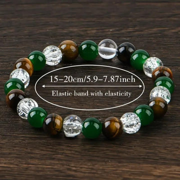 Relaxing Success Enhancing Prosperity & Abundance Beaded Stretch Unisex Bracelet (Pack of 2)